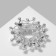 Brooch "Snowflake" pearl, white color in silver