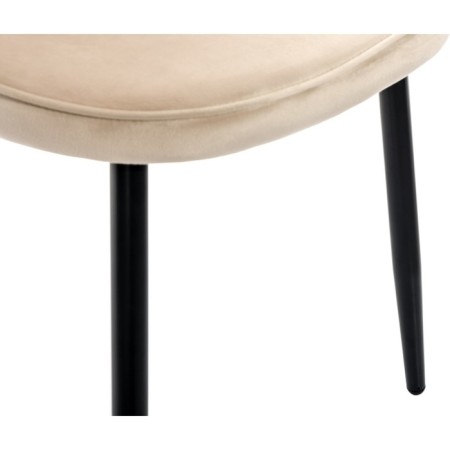 Metal frame stool Dodo metal/velor, black/beige 48x54x77 cm-7