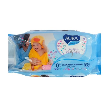 Wet napkins Aura Ultra Comfort, children, mix, 100 pcs.