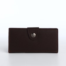 Male purse for magnet, department for cards, coins, brown color