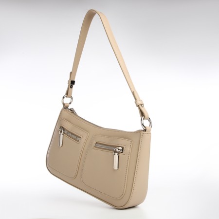 Female bag Textura, small size, beige color-3