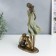 Souvenir Polystone "Mom and son walk the dog" Sea wave 24x7.5x16 cm