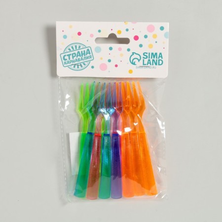 Plastic forks, set 12 pcs., Mix colors-2