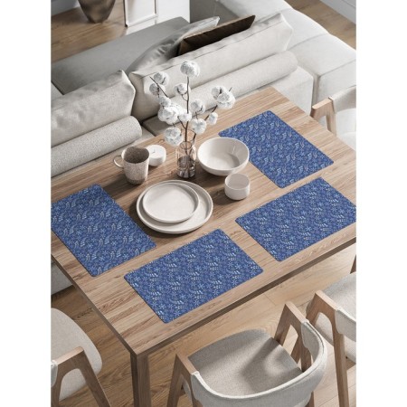 Set of napkins for setting the table "Dance of Snowflakes", rectangular, rounded edges, size 30x46 cm, 4 pcs