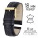 Watch strap, male, 18 mm, harness 75 mm, larynx 115 mm, genuine leather, black