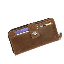 Porthone with Cardholder, Magnet, 2-for bills, 1-for coins, 12 cards, brown Krezyi Hors