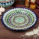 Plate of the Rishtan ceramics "Flowers", 27 cm, blue