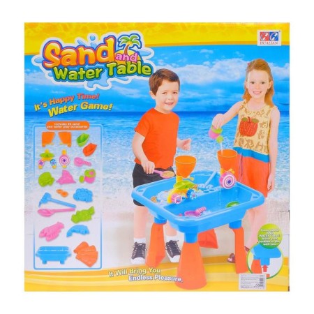 A gaming table with a sand set, 2 in 1, 18 items, height 35.5 cm-10
