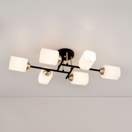 Ceiling chandelier Citilux "Henry" CL130265, 79.5x42x1.5 cm, 6x75W, E27, Black Color Black-1