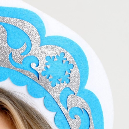 Carnival kokoshnik "Snow Maiden" from felt-4