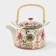 Keramic teapot teapot with metal sieve "Flowers", 900 ml