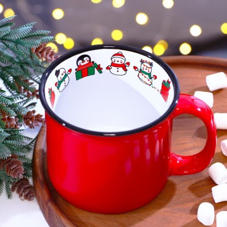 New Year's ceramic mug “Happy New Year!”, 450 ml, white color-8