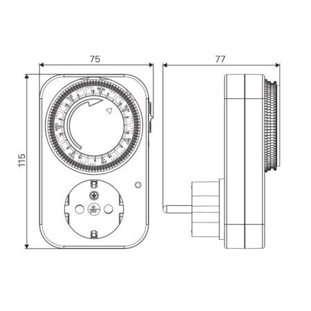 Mechanical timer, ’premium’, weekly 3680W, interval: 120min. 12 vn/day white, 0516-3