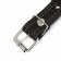 Collar of two-layer leather decorated, 64 x 3 cm, Osh 40-55 cm, black