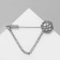 Pin "Flower", 5 cm, white color in silver