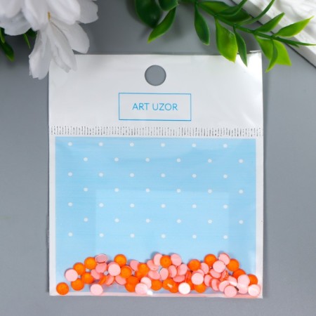 Decor for creativity "Fluorescence rhinestones. Neon -orange" set of 60 pcs SS20 - 4.6 mm-2