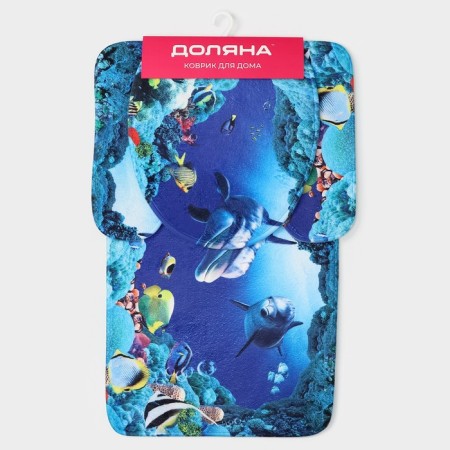 Bath and toilet rugs "Dolphin", 3 pcs: 35 × 39, 40 × 50, 45 × 75 cm-14