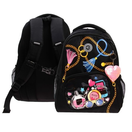 School backpack, 39 x 30 x 19 cm, Grizzly, ergonomic back, black RG-362-3_1