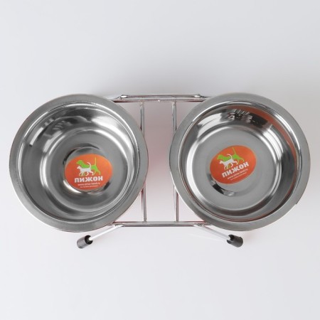 A set of 2 colored bowls on a stand, 2 x 225 ml-3