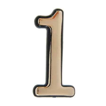 Door number "1", plastic, color gold
