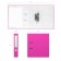 A4, 50 mm, Erichkrause Neon, collected, pink pocket, plastic pocket, 350 sheets.