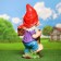 Garden figure "Dwarf with medium mushrooms", 55x24x21cm, mix