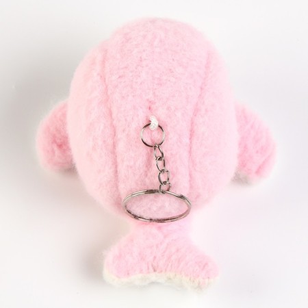 Soft toy "Kit" on a key fob, 11 cm, pink color-2