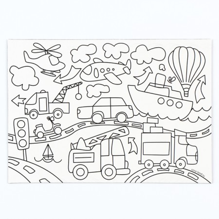 Magnet coloring reusable "Transport", 14.8 × 21 cm-1