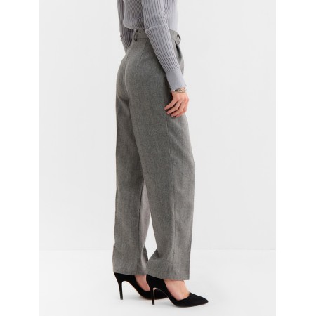 Women's pants with pincines minku: Modern Classic color dark gray, river 48-2