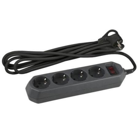 Network filter USF-M-4S-1.5M-B with protection (thermo) with grounding with a circuit breaker 4 outlet 1.5m 10a black