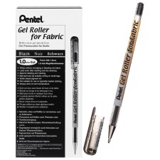 Gel pen on Pentel Gel Roller for Fabric, Node 1.0 mm, black ink black