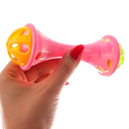 Rattle "dumbbell", color mix, crush me-7