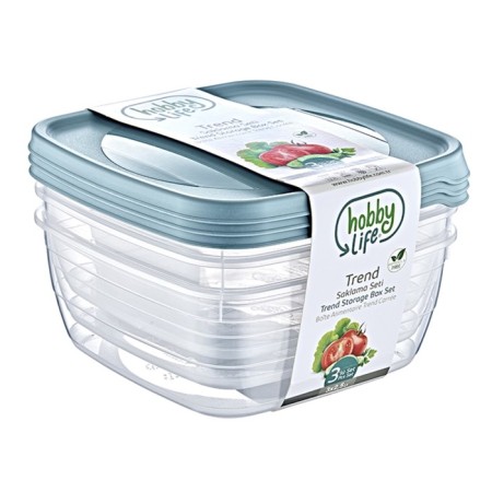 A set of food containers Hobbylife Trend, 2.5 l, 3 pcs, color mix-1