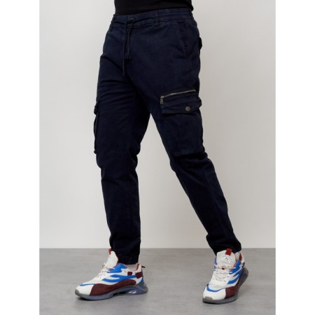 Cargo jeans men, size 48, dark blue color-5