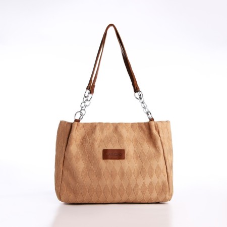 Bag-tout on lightning, the color is light brown