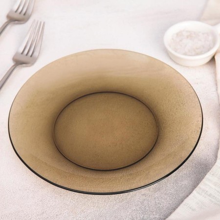 Basilico plate, d = 20.5 cm, brown color-1