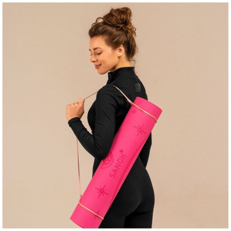 Joga mat, 183x61x0.6 cm, pink color-5