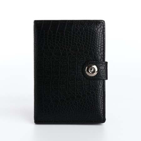 Cover for car documents and passports on a magnet, black color