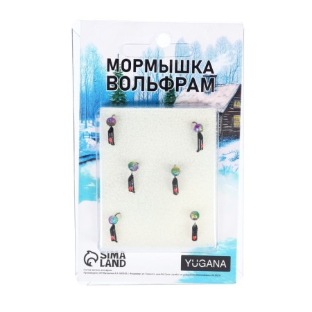 Mormyshka column black, red eye + ball rainbow, weight 0.5 g-3