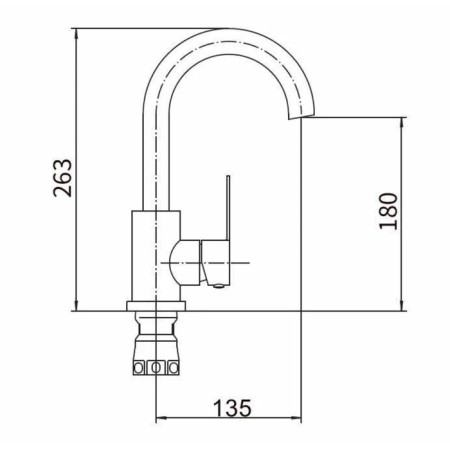 Fashun A54001-1 kitchen mixer, single-leaf, 35 mm cartridge, stainless steel, satin-1