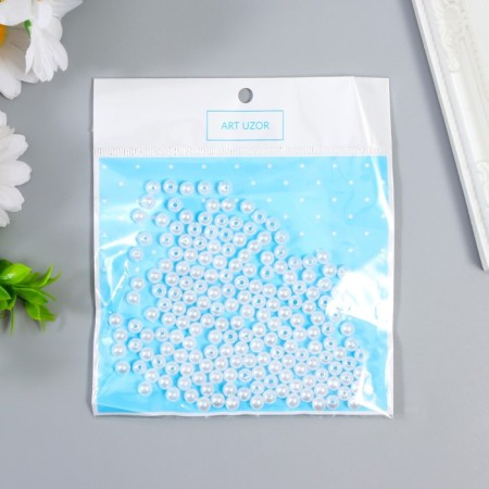 Beads for creativity plastic "White Lily" set 200 pcs d = 0.6 cm-2