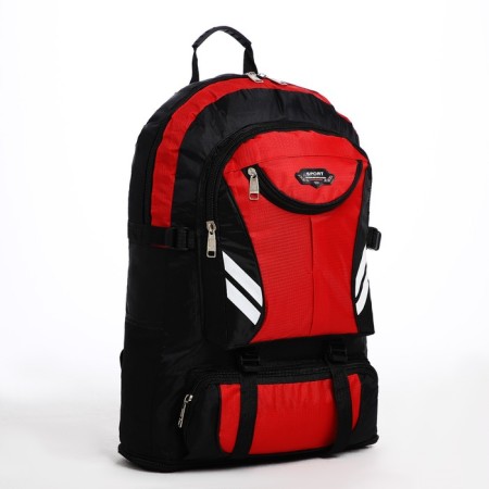 Tourist backpack on lightning, 4 external pockets, red/black color-2