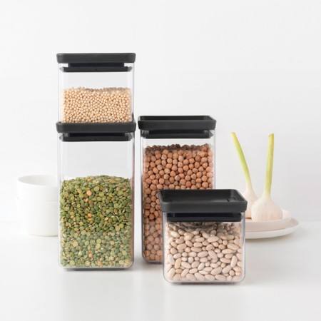 Brabantia Tasty+rectangular container, dark gray color, 2.5 liters-6