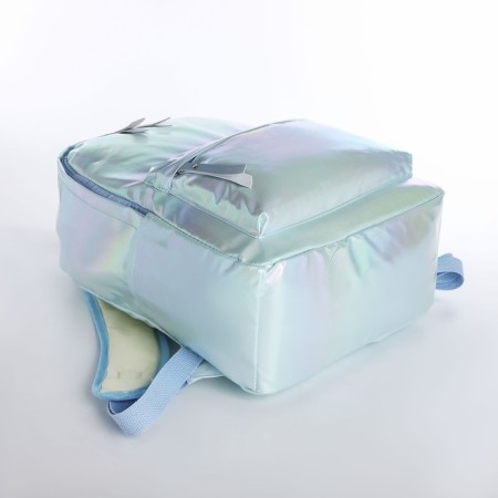 Youth backpack on lightning from textiles, blue color-4