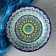Plate of the Rishtan ceramics "Flowers", 22 cm, blue