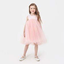 Dress for girls Minaku: Partydress color pink, height 116