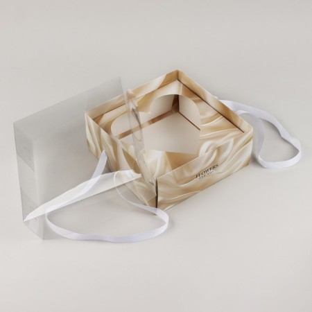 Box for flowers with a mold liner and PVC “for you”, 23.5 x 23.5 x 15 cm-2