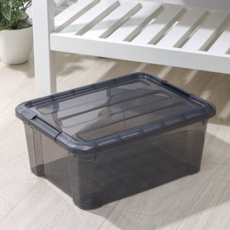 Storage container with a KIP lid, 11 l, 37.5 × 28.5 × 16 cm, black color is transparent-2
