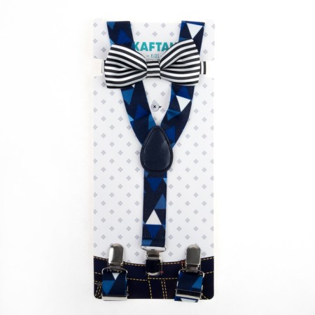 Set of children's suspenders and a butterfly tie "Geometry"-1