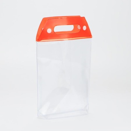 Cosmetic bag on the buttons, the color is transparent/red-1